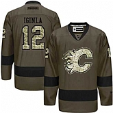 Glued Calgary Flames #12 Jarome Iginla Green Salute to Service NHL Jersey,baseball caps,new era cap wholesale,wholesale hats